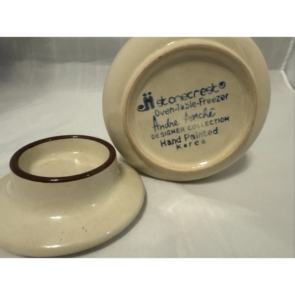 JI Stonecrest Sugar Bowl with Lid  Andre Ponche‎  Korea Vintage